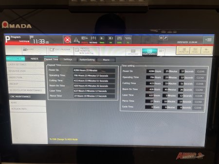 3000 WATT AMADA ENSIS-3015AJ FIBER LASER,MFG:2019