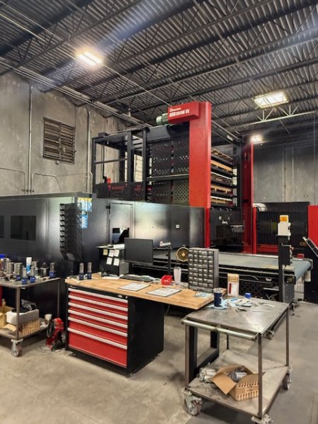33 TON AMADA EML 2515AJ FIBER LASER PUNCH W/ASR3015 NTK AUTOMATED TOWER,2021