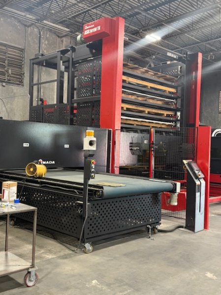 33 TON AMADA EML 2515AJ FIBER LASER PUNCH W/ASR3015 NTK AUTOMATED TOWER,2021