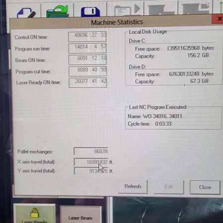 8000 WATT CINCINNATI CL-980 FIBER LASER,6' X 12', 8SHELF TOWER,MFG:2018,