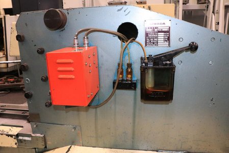 3/16 x 6' AMADA M2045,FRONT OPERATED POWER BACK GAUGE,MFG:1977