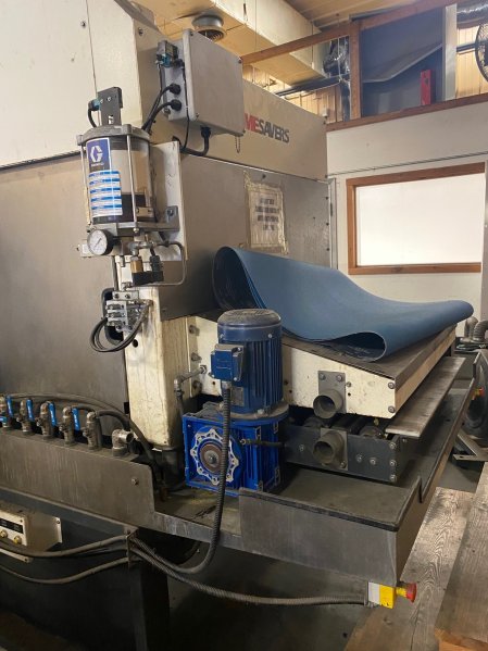 TIMESAVERS LYNX 37MWT-DB-60 TWO HEAD WET BELT GRINDER,MFG:2017