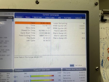 30 X x 16 Y x 20 Z, HAAS VF-2SS,MFG: 2018,