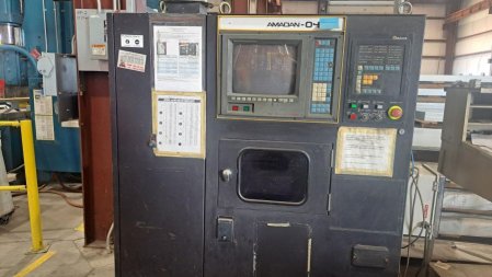 33 TON AMADA PEGA 357 TURRET PUNCH W/ FANUC 04PC,45 STATION, 4 A/I,MFG:1994