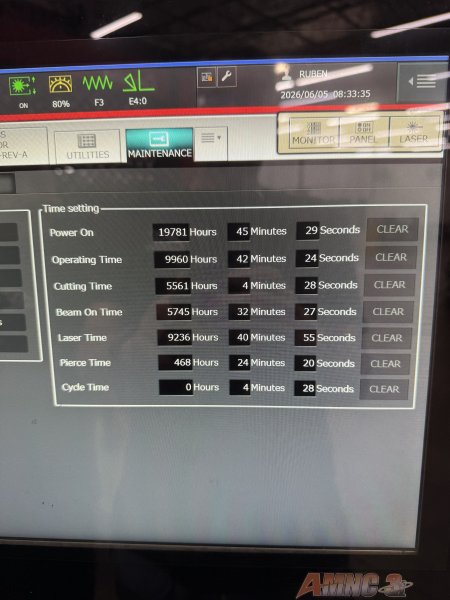 9000 WATT AMADA REGIUS 3015 AJE LINEAR DRIVE FIBER LASER,MFG:2021