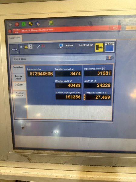 4000 WATT TRUMPF TRULASER 2030 FIBER LASER,MANUFACTURED:2015