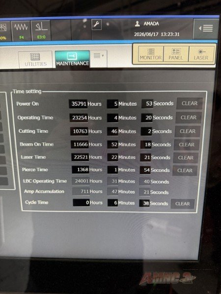 4000 WATT AMADA VENTIS 3015AJ FIBER LASER W/LOCUS BEAM CONTROL TECHNOLOGY, 2021