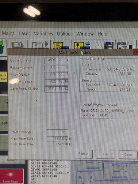 8000 WATT CINCINNATI CL-980 FIBER,5' X 10',MFG:2018 UPGRADED POWER SOURCE:2026