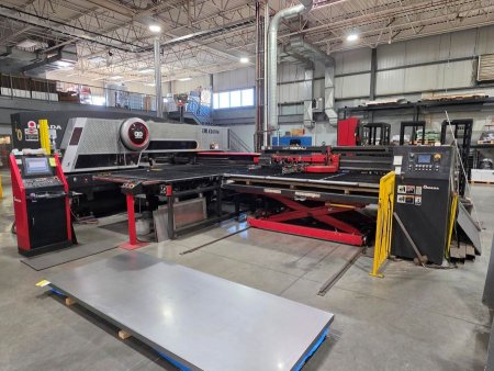 33 TON AMADA EMLK3610NT CO2 LASER/TURRET PUNCH COMBINATION MACHINE,MFG:2010