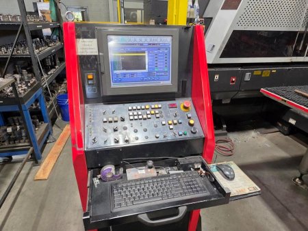33 TON AMADA EMLK3610NT CO2 LASER/TURRET PUNCH COMBINATION MACHINE,MFG:2010